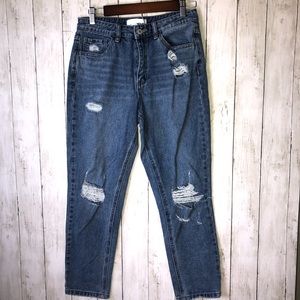 Vervet Distressed Cotton High Rise Mom Jean size 27